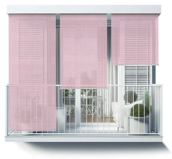 Außenrollo Linea Rosea Pink - Textil - 40 x 180 x 1 cm