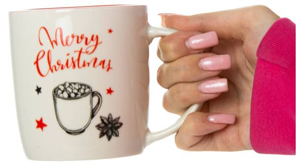 Becher Weihnachtsbecher Weiß - Keramik - 9 x 10 x 9 cm