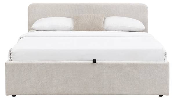 Bett LIOR Grau - Massivholz - 205 x 88 x 150 cm