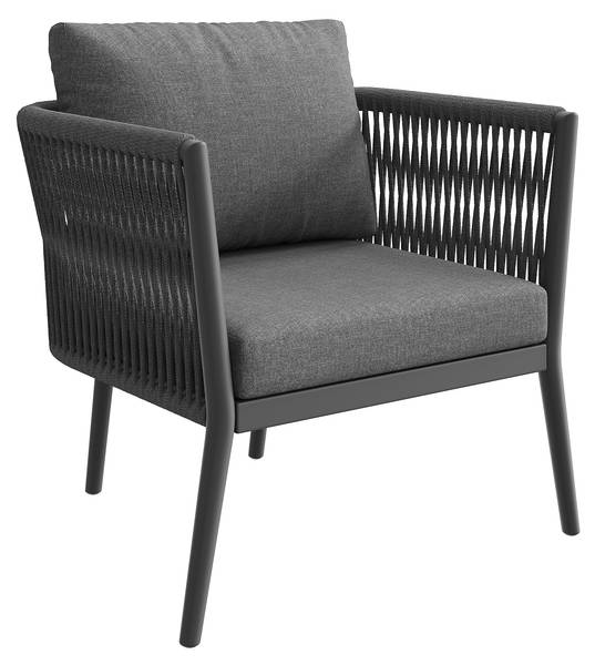 Set lounge jardin Gaia II (6-él.) Gris - Verre - Métal - Matière plastique - Textile - 176 x 75 x 176 cm