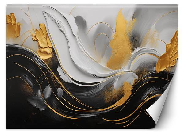 Papier peint, Vagues 3D Abstraction 200 x 140 cm