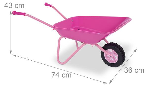 Schubkarre für Kinder rosa Schwarz - Pink - Eisen - 74 x 43 x 36 cm