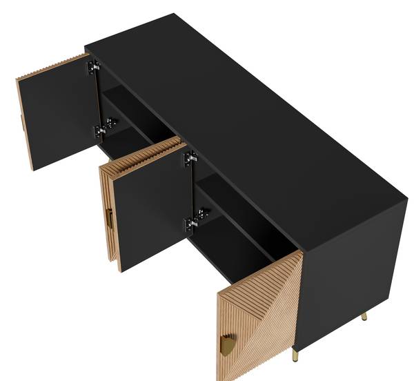 Sideboard mit 4 Türen O30104 Braun - Holzwerkstoff - 160 x 75 x 40 cm