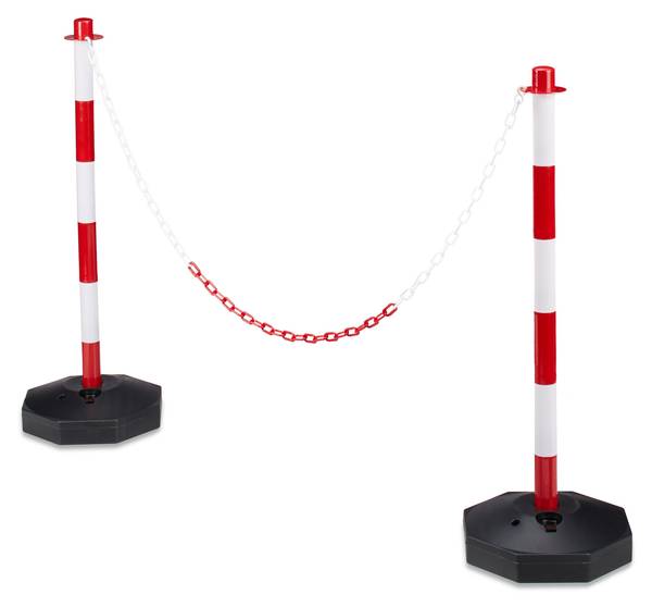 Absperrpfosten mit Kette, 2er Pack Breite: 56 cm
