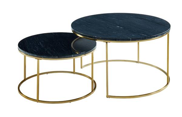 Couchtisch Set ANGELA Schwarz - Massivholz - 80 x 45 x 80 cm