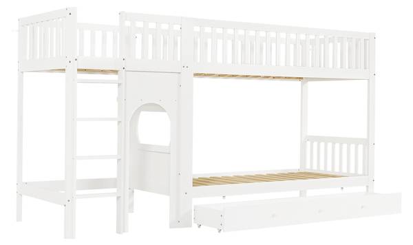 Etagenbett LucyWoodyⅠ Weiß - Holzwerkstoff - 99 x 160 x 301 cm