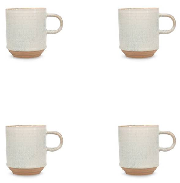 Becher Cameo - 4er-Set Beige - Stein - 9 x 10 x 9 cm