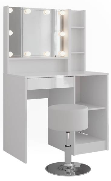 Coiffeuse Sherry 57683 lot de 4 Blanc - Bois manufacturé - 90 x 141 x 51 cm