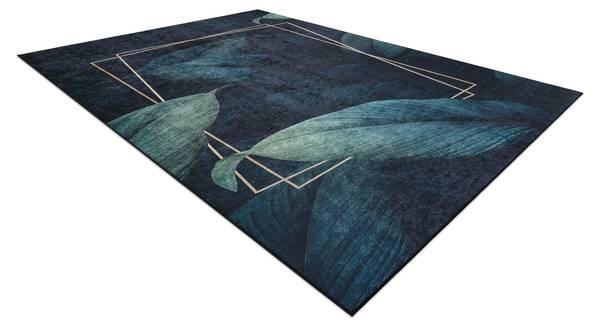 Teppich P16789 Blau - Polyester - 80 x 1 x 150 cm