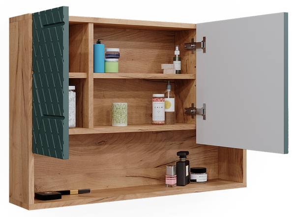 Armoire de toilette Irma 42859 Vert - Bois manufacturé - 81 x 55 x 17 cm