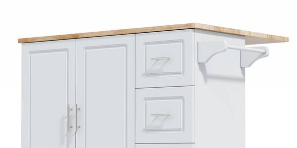 Keukenwagen WoodyZoom Ⅲ grijs - plaatmateriaal op houtbasis - 43 x 92 x 137 cm