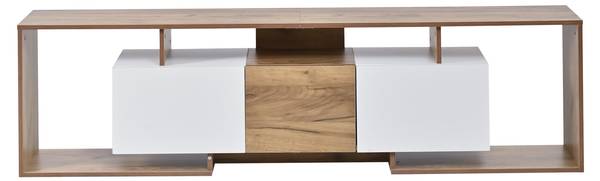 TV-Schrank Eos Ⅶ Braun - Weiß - Holzwerkstoff - 30 x 49 x 180 cm