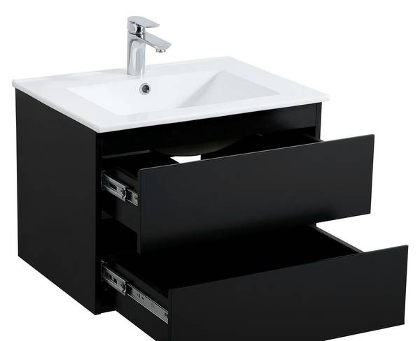 Badezimmermöbel-Set SORRENTO Schwarz - Holzwerkstoff - 60 x 44 x 44 cm