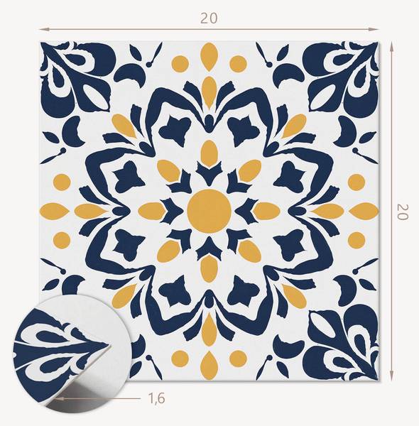 Vinylfliese BlumeMandala 20er-Set 20 x 20 cm