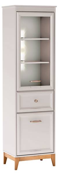 Hochvitrine mit LED Windsor Beige - Holzwerkstoff - 55 x 193 x 41 cm