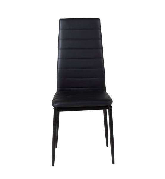 Eetkamerstoel Slim set van 2 zwart - kunstleer - 42 x 98 x 52 cm