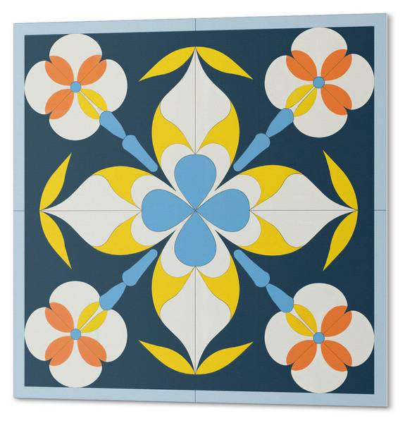Vinylfliese BlumenHinte 20er-Set 20 x 20 cm