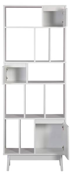Boekenrek Mawar wit - deels massief hout - 70 x 187 x 30 cm