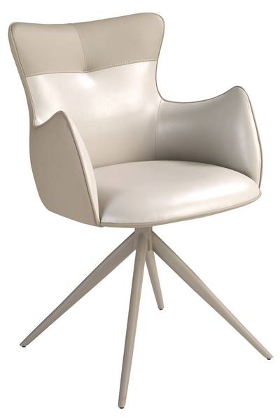 Drehstuhl 4203 Weiß - Polyester - Edelstahl - Vinyl - 59 x 86 x 63 cm
