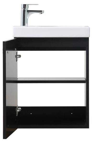 Handwaschstation-Set NEVADA Schwarz - Holzwerkstoff - 41 x 53 x 21 cm