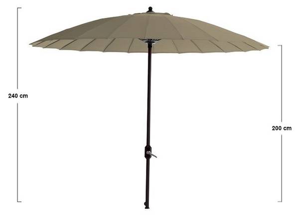 Stokparasol Manilla bruin - polyester - 250 x 240 x 250 cm