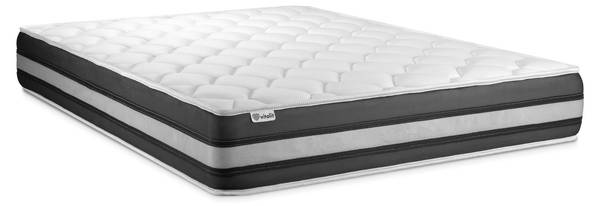 Bettgestell und Matratze VITALSPRING ZE Grau - Massivholz - 120 x 55 x 190 cm