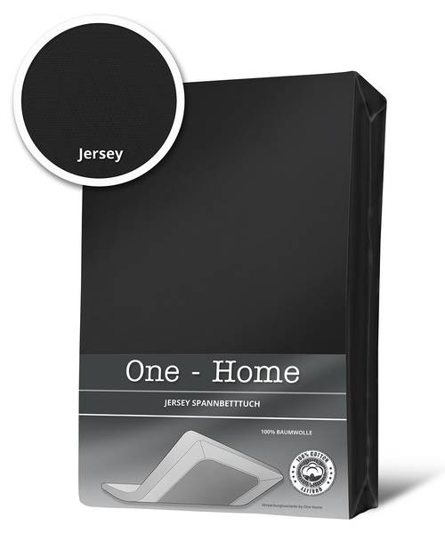Spannbettlaken Jersey schwarz 90x200 cm Schwarz - Jersey - 90 x 25 x 200 cm
