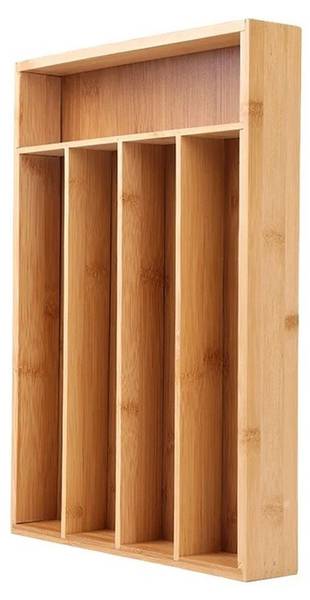 Besteckeinsatz Braun - Bambus - 26 x 5 x 35 cm