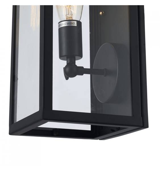 Wandleuchte Trafalgar Schwarz - Metall - 16 x 36 x 18 cm