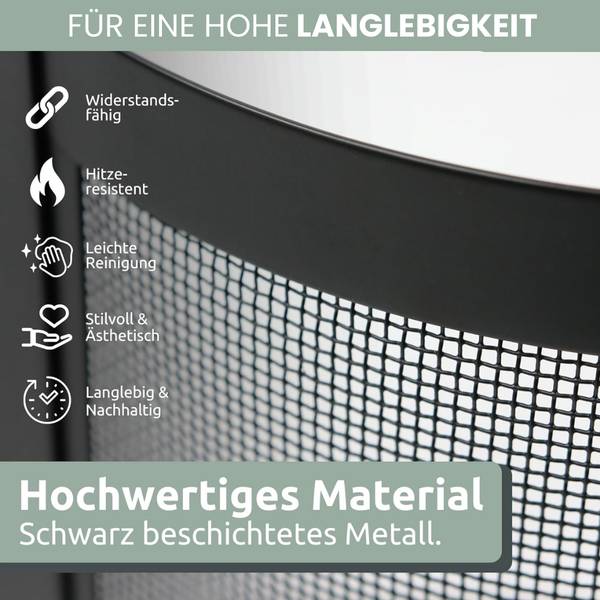 Kaminbesteck THEO (6-teilig) Schwarz - Metall - 29 x 61 x 20 cm
