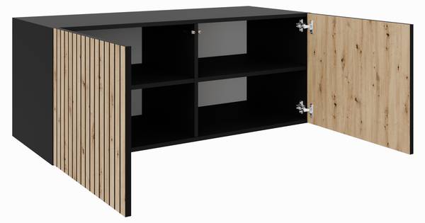 RTV Schrank CORA Schwarz - Braun - Holzwerkstoff - 100 x 41 x 40 cm