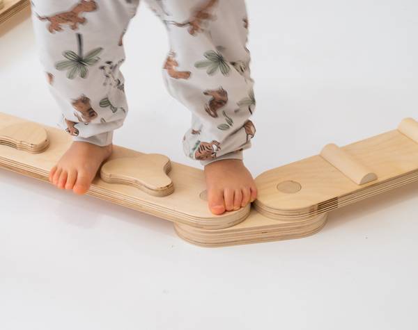 Balancebalken 11-teilig CLMN001 Beige - Birke - 9 x 1 x 59 cm