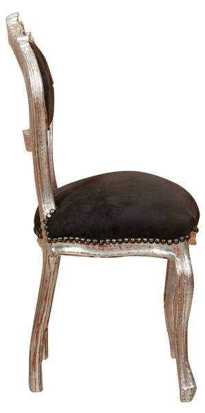 Stuhl LOUIS XVI Schwarz - Multicolor - Silber