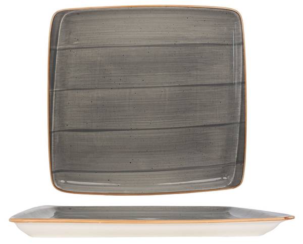 Assiette de service Aura Space 2 él. Gris - Porcelaine - 32 x 2 x 32 cm