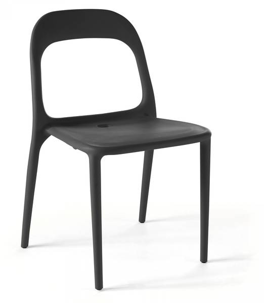 4er-Set Plastikstühle Milan Schwarz