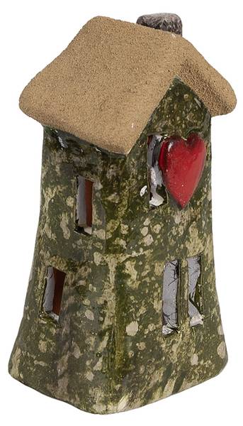 Dekorationsfigur Haus Xmas&Andy Grün - Keramik - 5 x 10 x 5 cm
