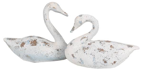 Decoratie Beeld Zwaan Deco&Liver wit - kunststof - 14 x 22 x 32 cm