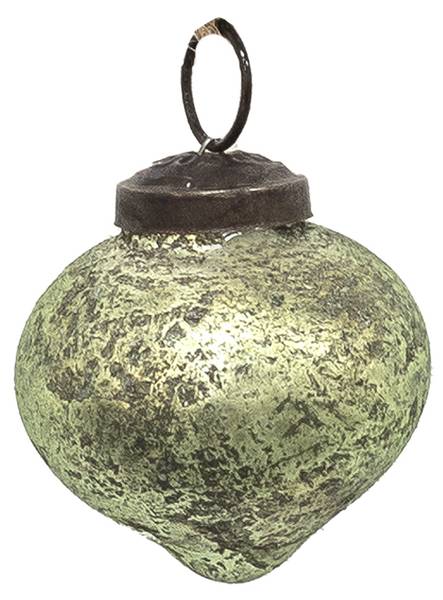 Kerstbal Snow 36749 groen - glas - 5 x 5 x 5 cm