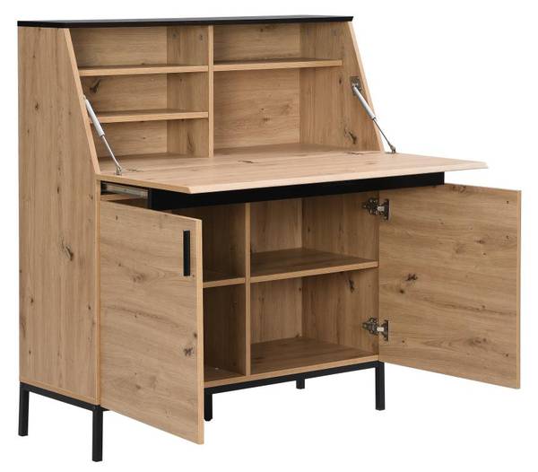 Sekretär MALEDA Beige - Holz teilmassiv - 100 x 115 x 40 cm