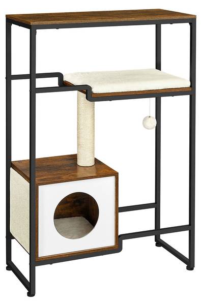Katzenbaum Mbabane Braun - Holzwerkstoff - 34 x 114 x 74 cm