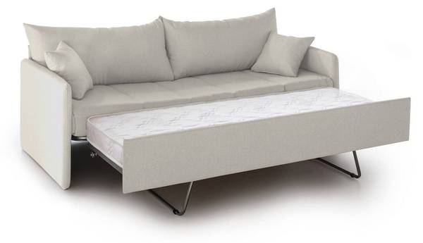3-Sitzer Schlafsofa Avellana Beige - Massivholz - 205 x 80 x 86 cm