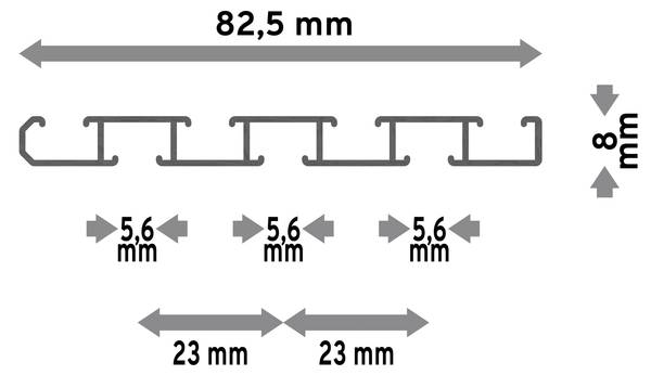 Gardinenschiene 4-Lauf Slimline 2-teilig Breite: 240 cm