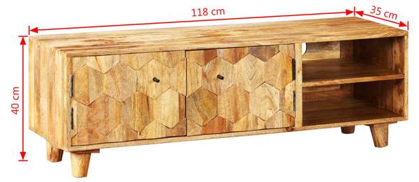 TV-Schrank 245136 Braun - Mango - 118 x 40 x 118 cm
