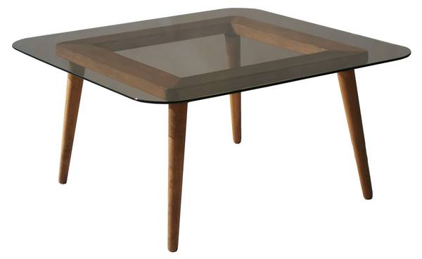 Salontafel Smart glas/massief grenenhout - grenenhout