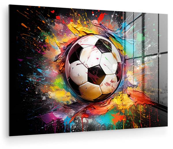 ACRYLGLASBILD Fußball 120 x 80 cm