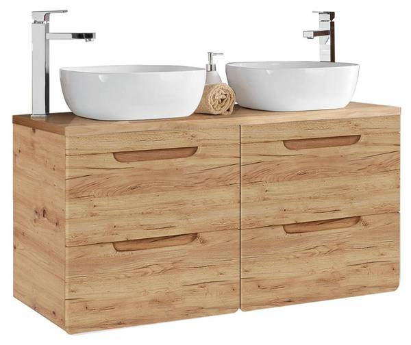 Waschtisch LUTON-56-372 Braun - Holzwerkstoff - 121 x 76 x 46 cm