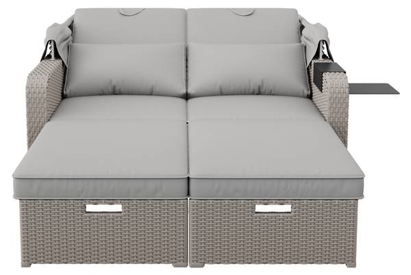 Gartenlounge Rhea Ⅳ Grün - Metall - Polyrattan - 130 x 152 x 126 cm