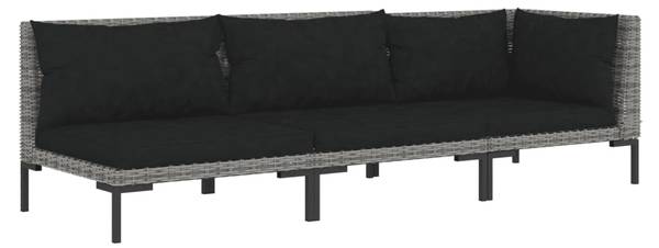 Garten-Lounge-Set 318607 (3-teilig) Grau - Polyester - Stahl - 70 x 61 x 70 cm