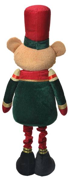 Kerstdecoratie Beeld Beer Xmas&Elijah bruin - textiel - 15 x 58 x 25 cm