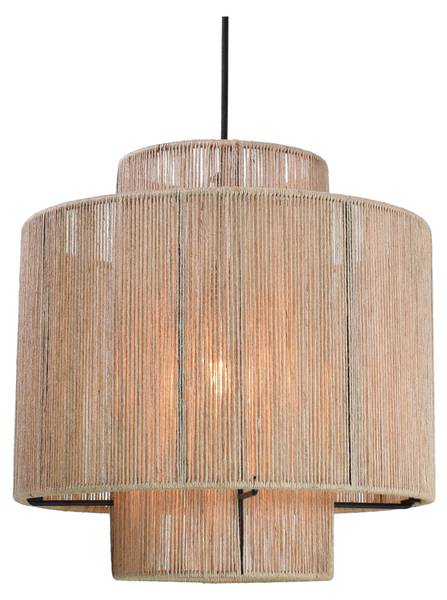 Hanglamp Diro bruin - natuurvezel - 36 x 36 x 36 cm